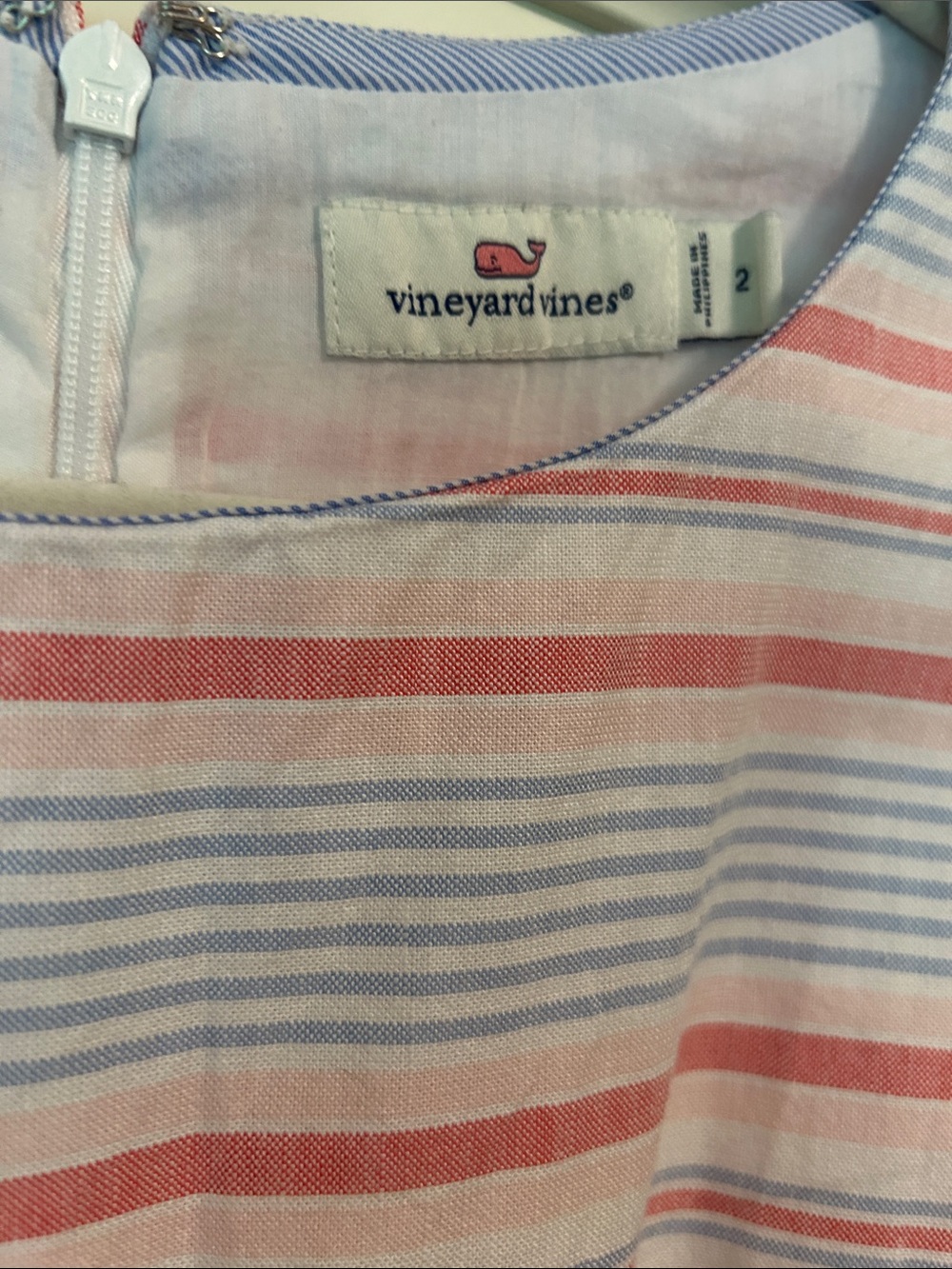 LAST CHANCE!! Vineyard Vines Striped Sleeveless Jumpsuit in White, Pink & Blue - Picture 2 of 8